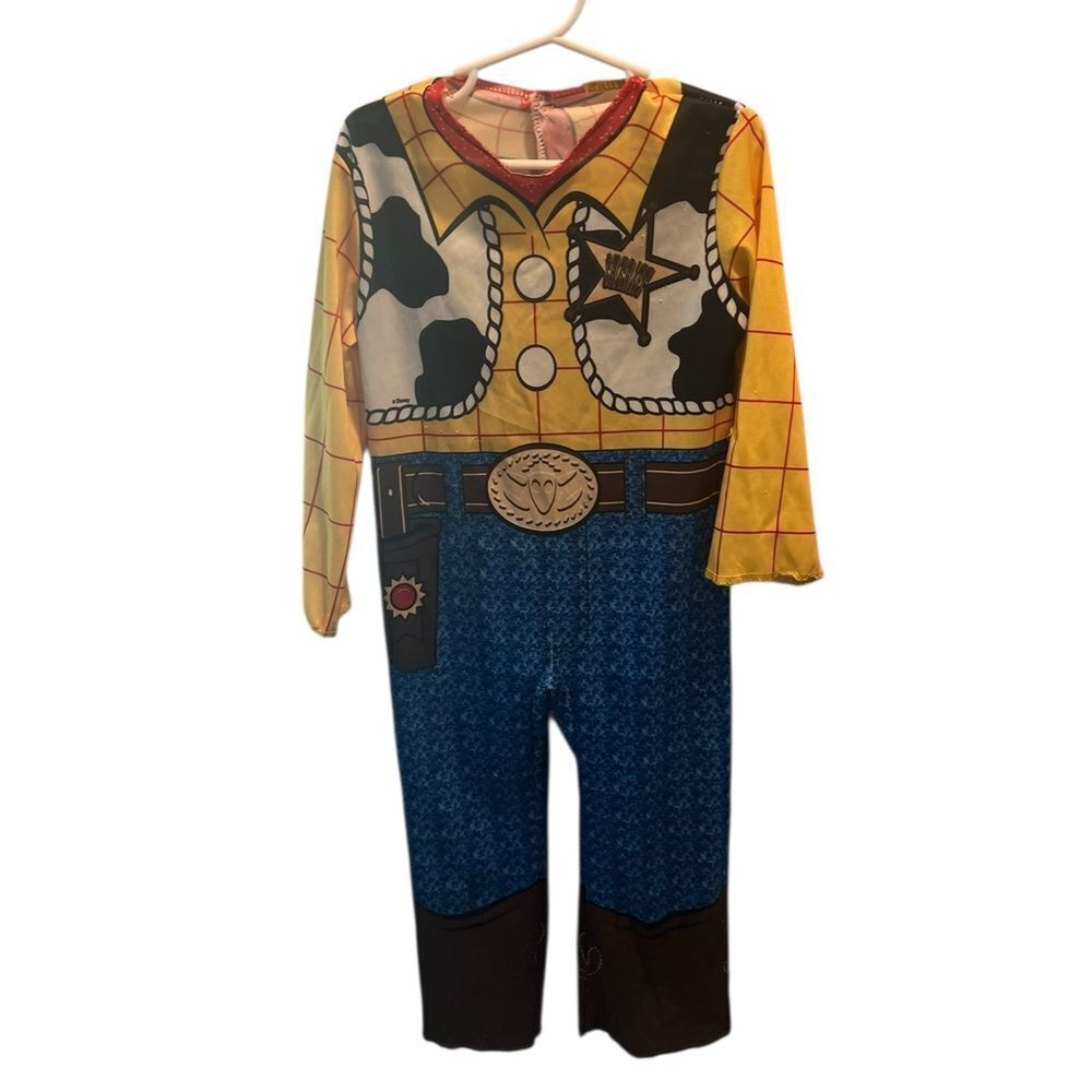 Disney Pixar Toy Story Woody Long Sleeve Jumpsuit Costume Pajamas – Toddler Boys
